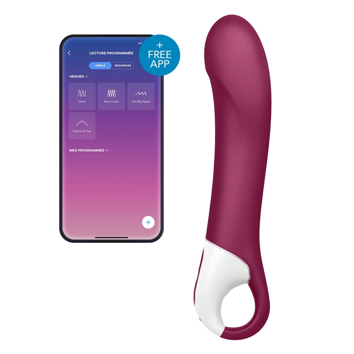 vibromasseur connecte big heat satisfyer 15 x 4cm mauve 4
