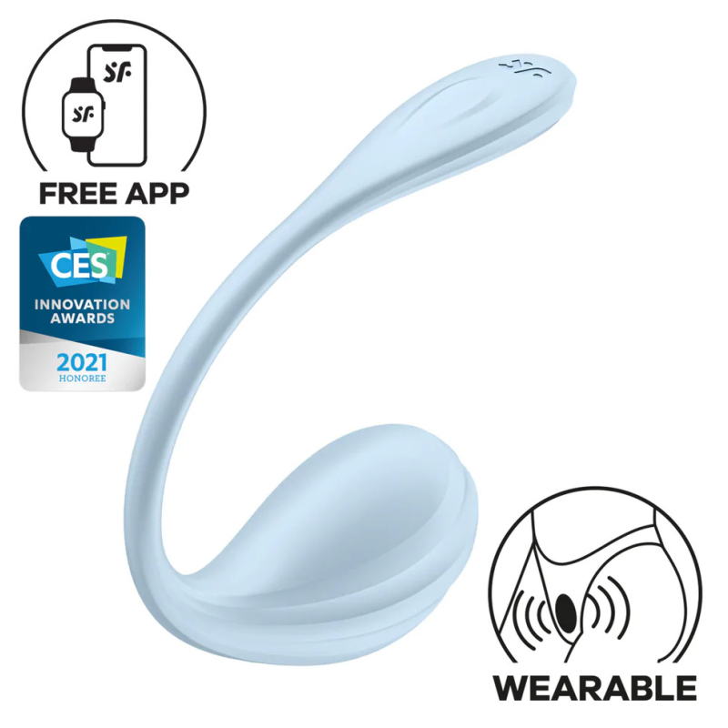 vibromasseur connecte point g smooth petal 85 x 38cm bleu clair