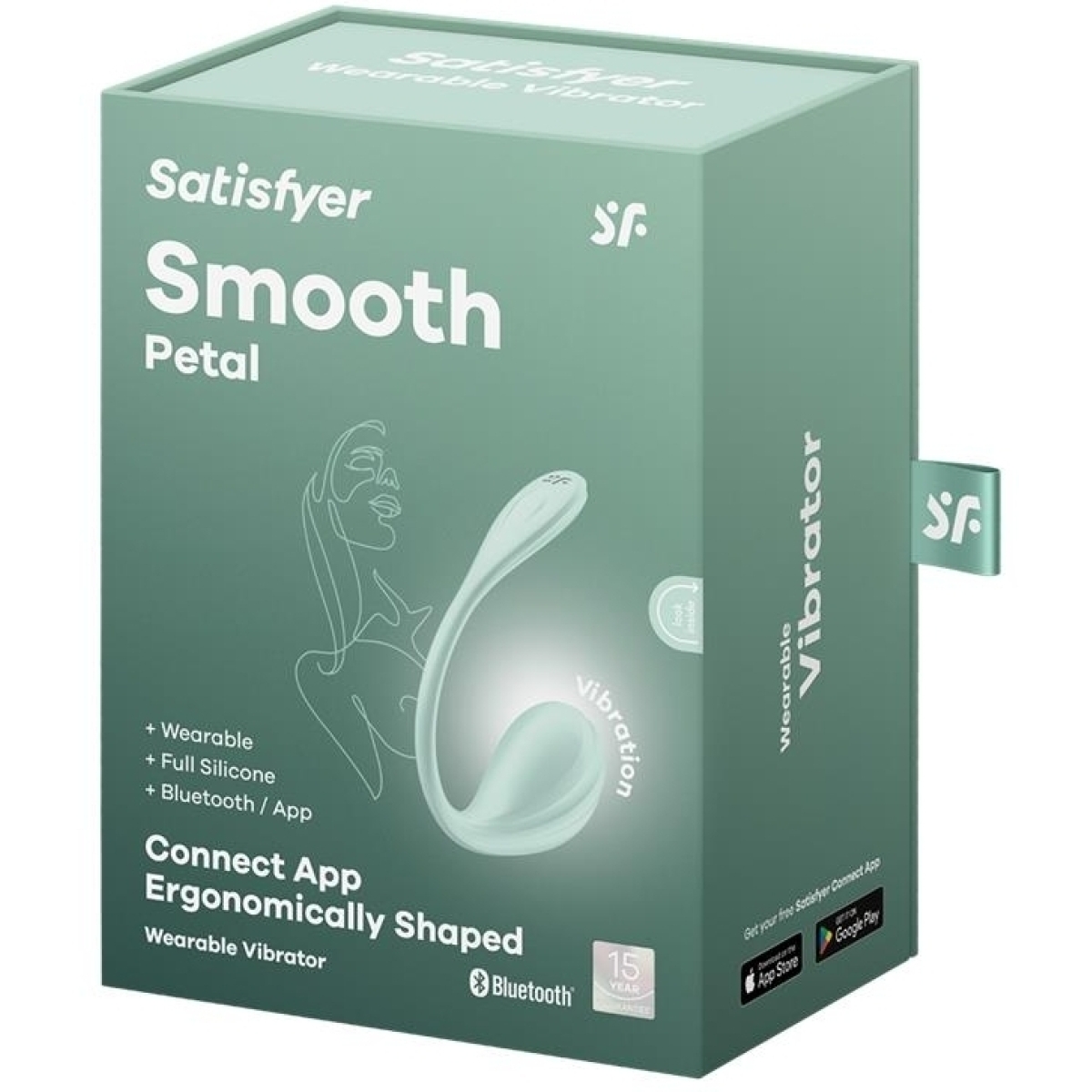 vibromasseur connecte point g smooth petal 85 x 38cm vert menthe 1