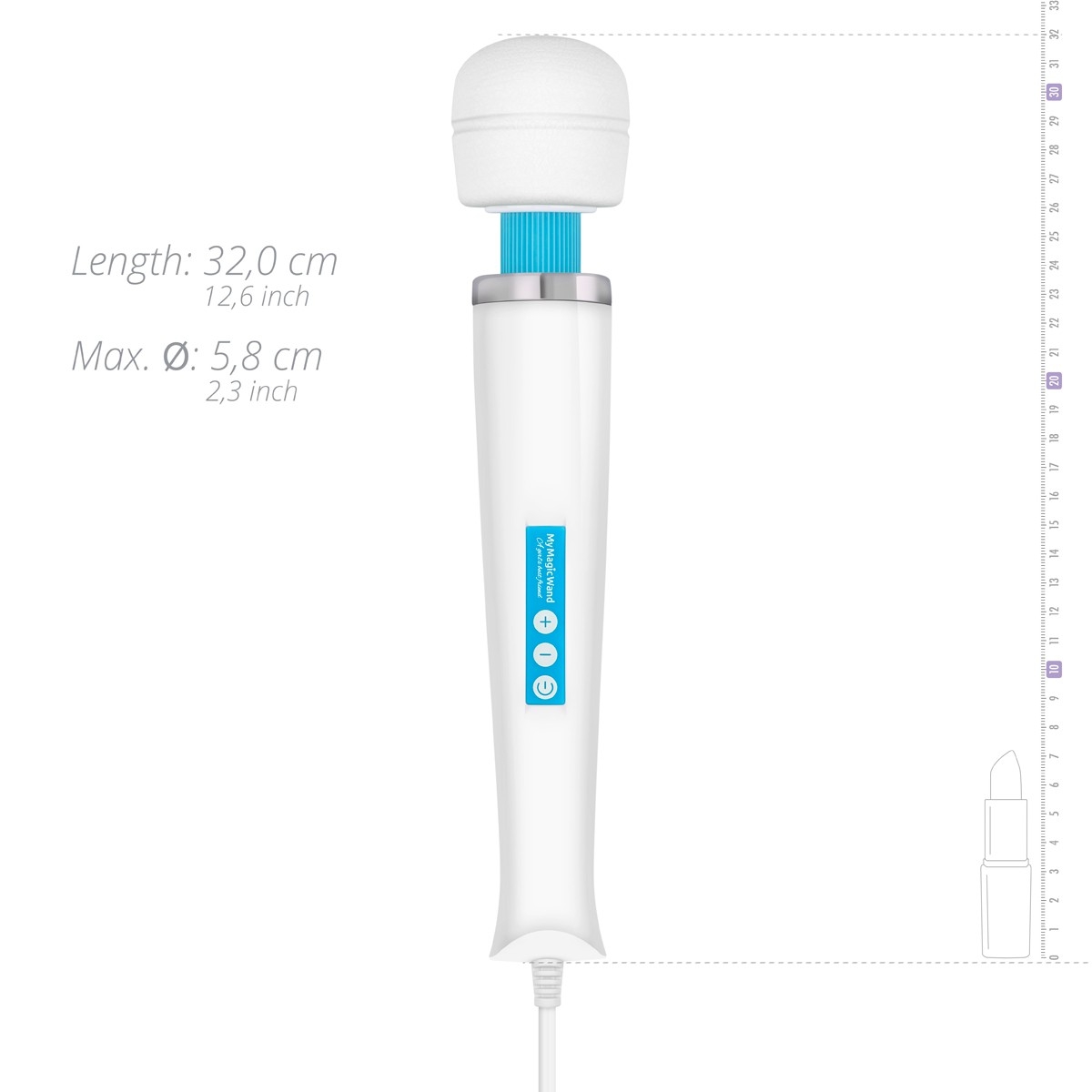 vibromasseur my magic wand tete 58mm bleu 14