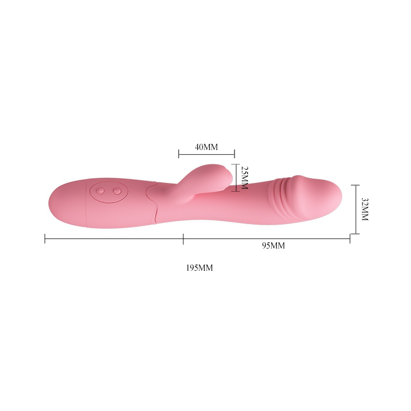 vibromasseur rabbit snappy 95 x 32cm rose pastel 4