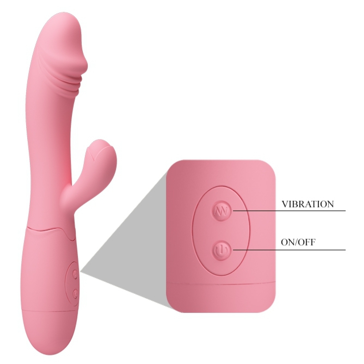 vibromasseur rabbit snappy 95 x 32cm rose pastel 5