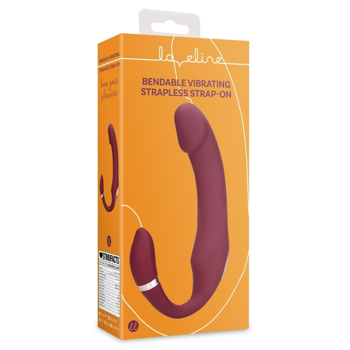 vibromasseur sans harnais strapless loveline 12 x 38cm violet 1