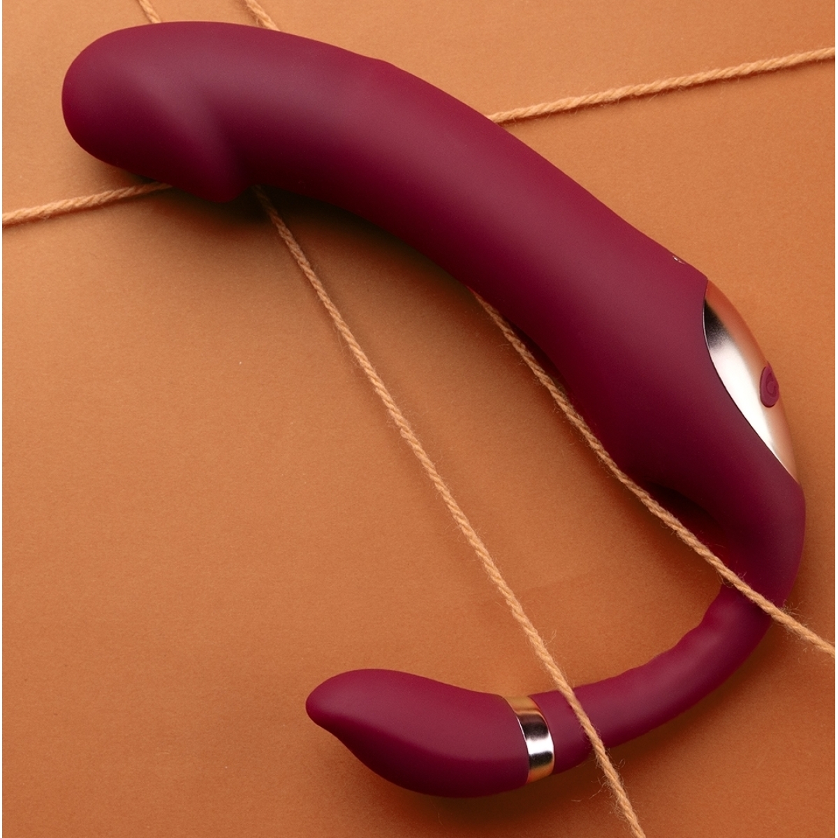 vibromasseur sans harnais strapless loveline 12 x 38cm violet 5