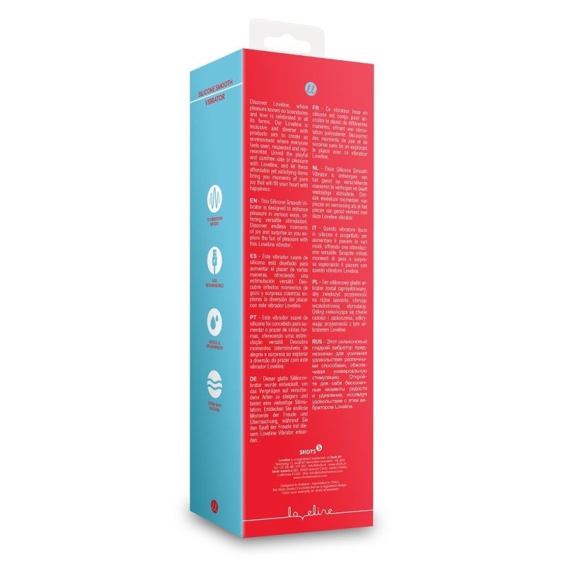 vibromasseur smooth line 11 x 34 cm rouge 2