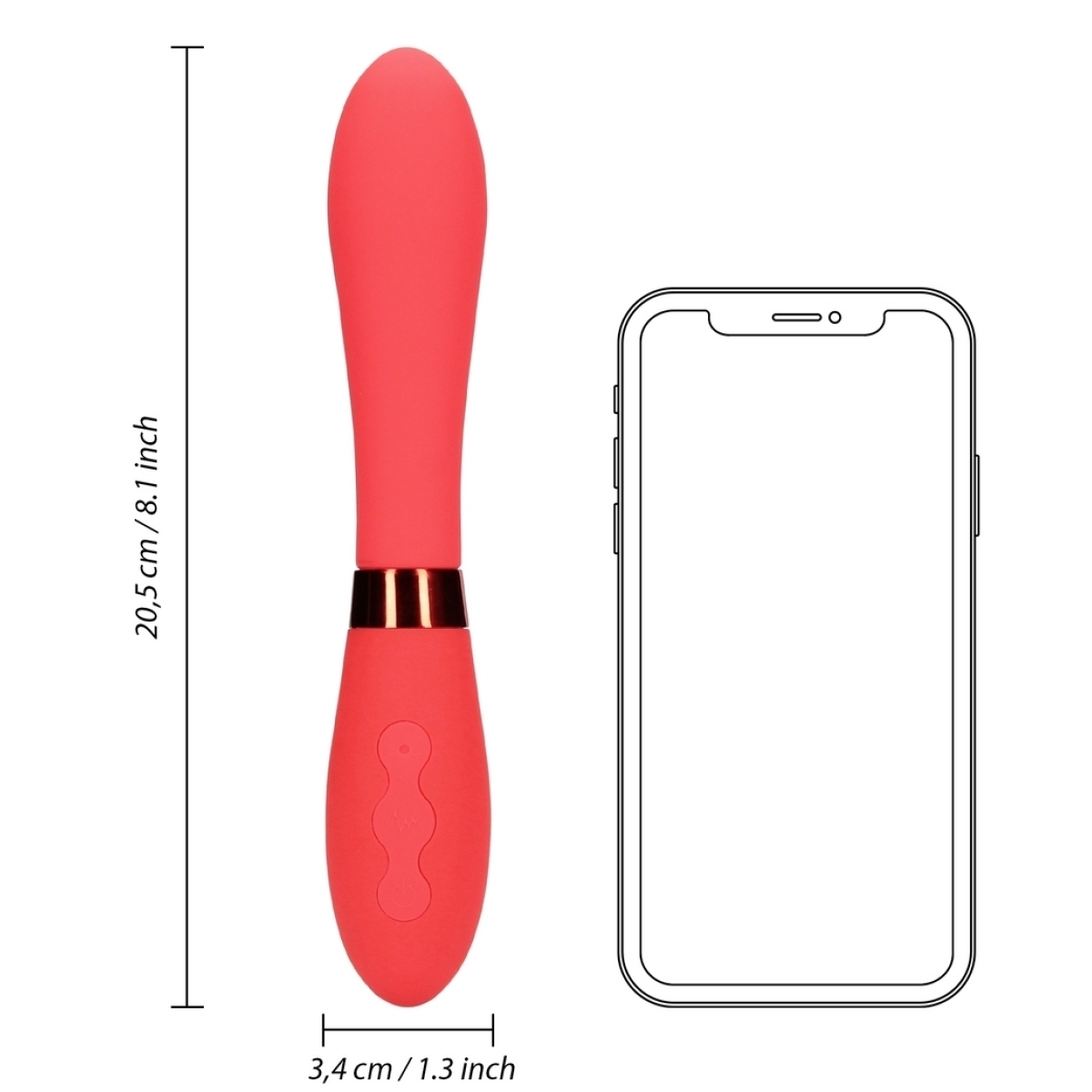 vibromasseur smooth line 11 x 34 cm rouge 6