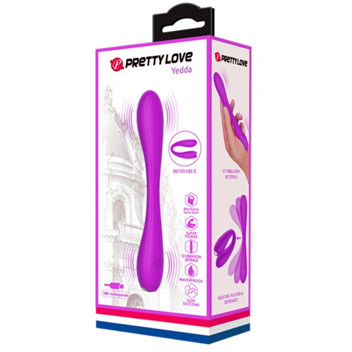 vibromasseur souple yedda pretty love 17 x 27 cm violet 1