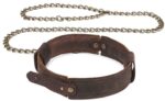 vintage pull up real leather collar 1
