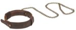 vintage pull up real leather collar
