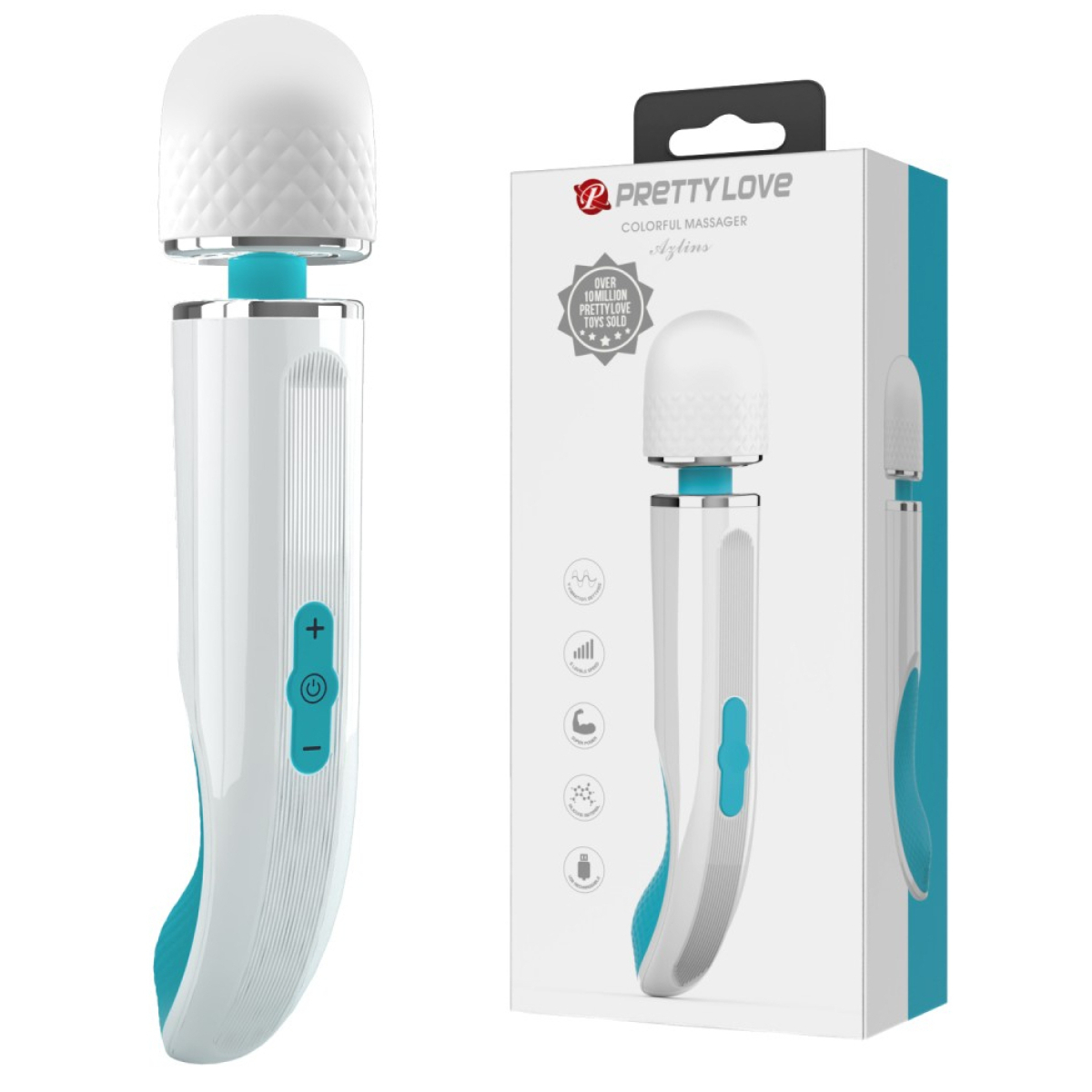 wand colorfull 24cm tete 48mm turquoise 10