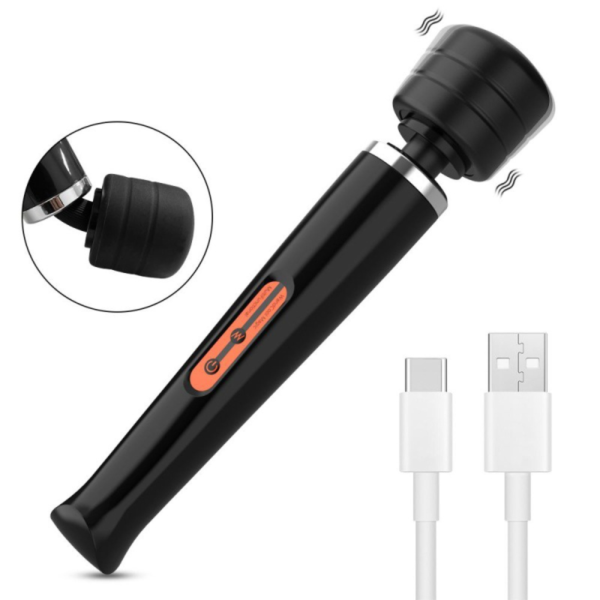 wand coolmagic 32cm tete 60mm noir