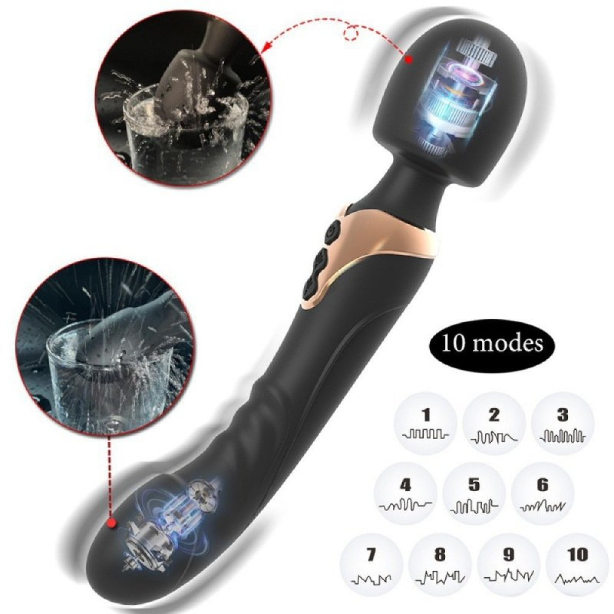 wand dildo duzio 10 vibrations noir 1