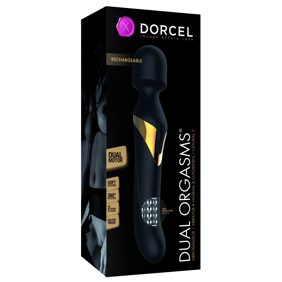 wand dual orgasms dorcel 24cm tete 46mm 1