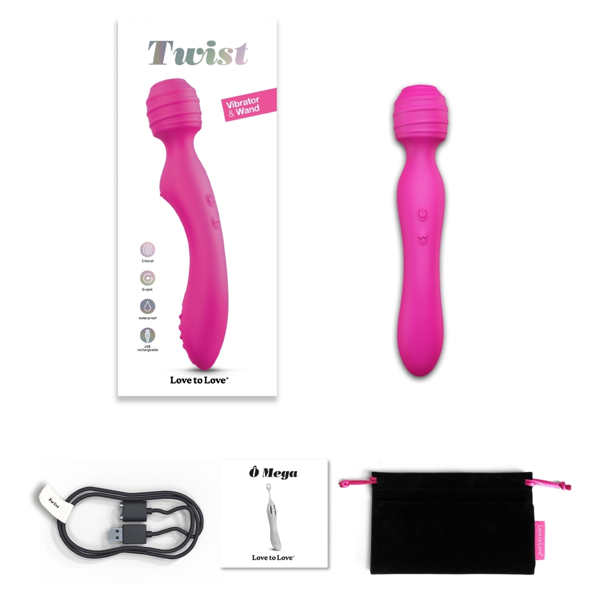 wand twist 12 x 35cm rose 1