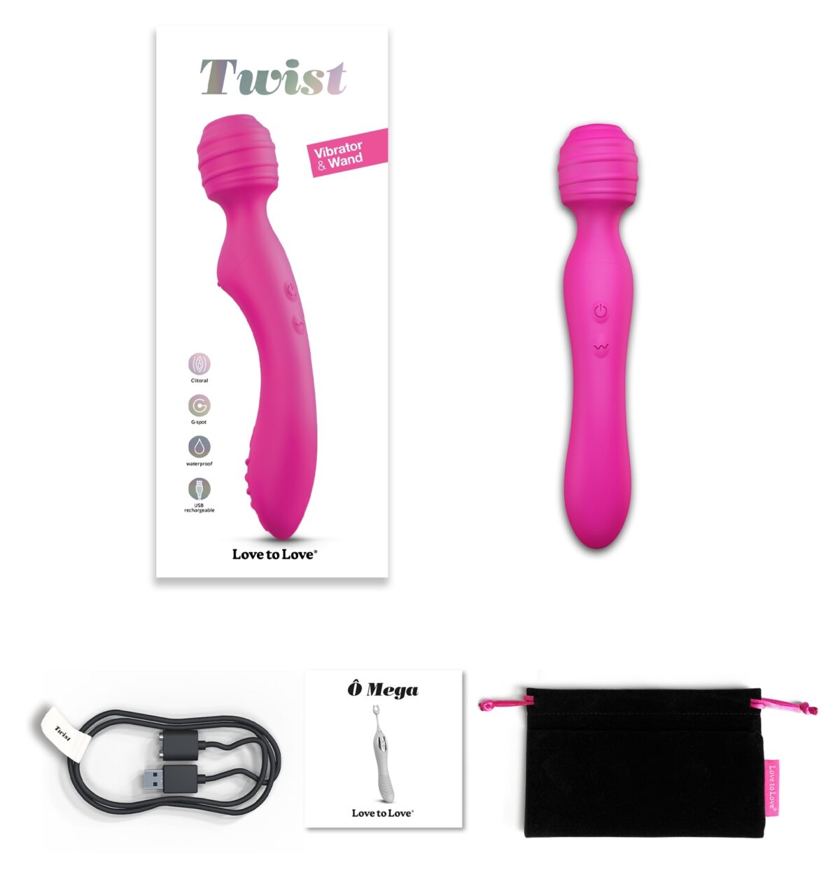 wand twist 12 x 35cm rose 1