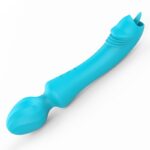 wand vibrant avec langue magic head 20cm turquoise 2