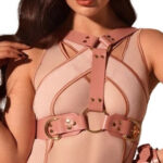 women body bra harness pink