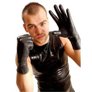 wrist rubber gloves black