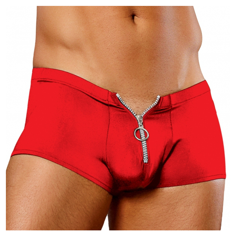zipper short red