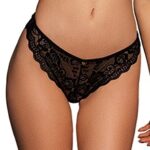 zoe elastic lace brief with back lacing and golden details black os