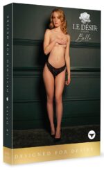 zoe elastic lace brief with back lacing and golden details black os 2