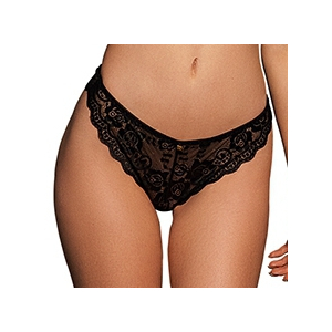 zoe elastic lace brief with back lacing and golden details black os